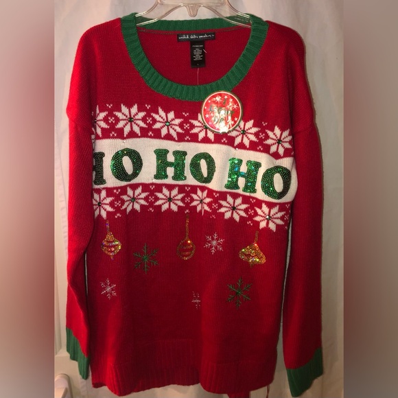 Christmas Sweater that lights up made by United States Sweaters NWT Size L - Picture 3 of 7